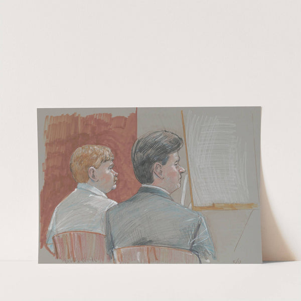 Defendant Bobby Wayne Woods with his lawyer during his trial for murder, kidnapping, and assault by Brigitte Woosley