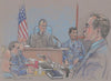 Defendant James Wang, judge, lawyer and others during Wang’s court-martial on charges of friendly-fire in Iraq