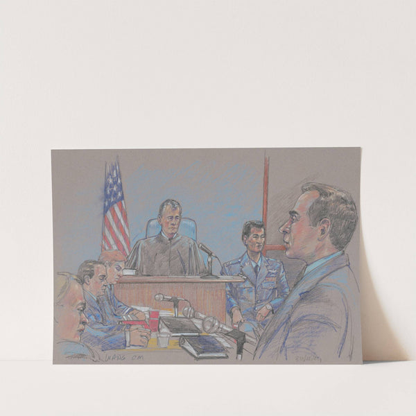 Defendant James Wang, judge, lawyer and others during Wang's court-martial on charges of friendly-fire in Iraq by Brigitte Woosley