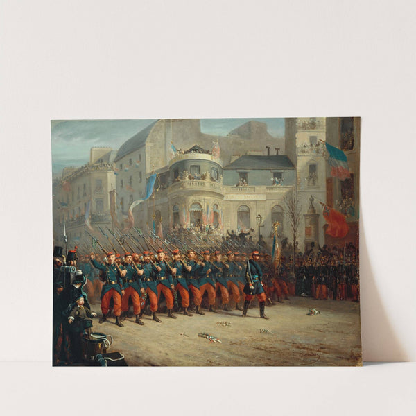 Défilé sur le boulevard des Italiens, des troupes de l'armée de Crimée, le 29 décembre 1855 by Emmanuel Auguste Masse