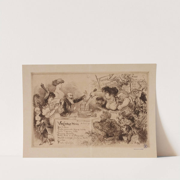 Déjeuner Mariani, le 30 avril 1907. Vernissage Menu (1907) by Albert Robida