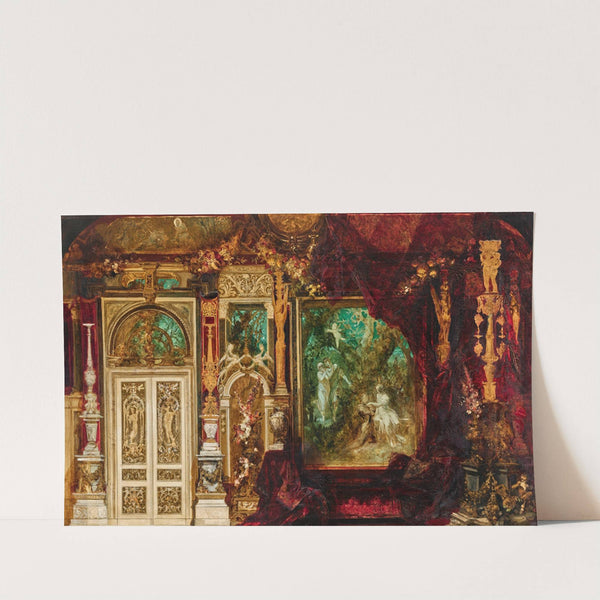 Dekorationsentwurf für das Schlafzimmer Kaiserin Elisabeths in der Hermesvilla (Mittelszene; Ein Sommernachtstraum) (1882) by Hans Makart