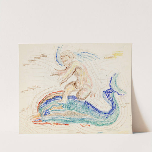 Delfiiniratsastaja, luonnos by Magnus Enckell