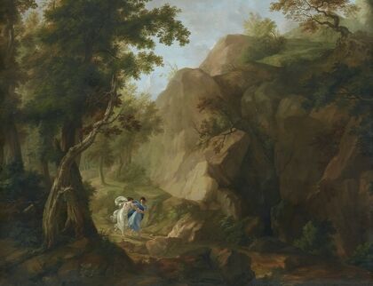 Delphic Muses Approaching the Corycian Cave on Mount Parnassus, Greece