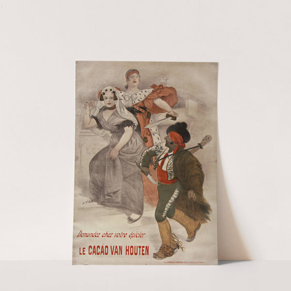 Demandez chez votre épicier le cacao Van Houten (1894) by Adolphe Léon Willette
