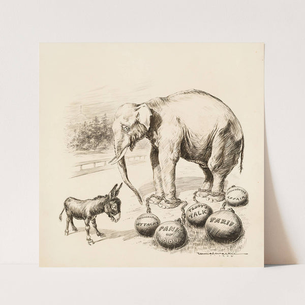 Democratic Ass; Gee; What a handicap; Only a fool rider will prevent my winning (1908) by William Henry Walker