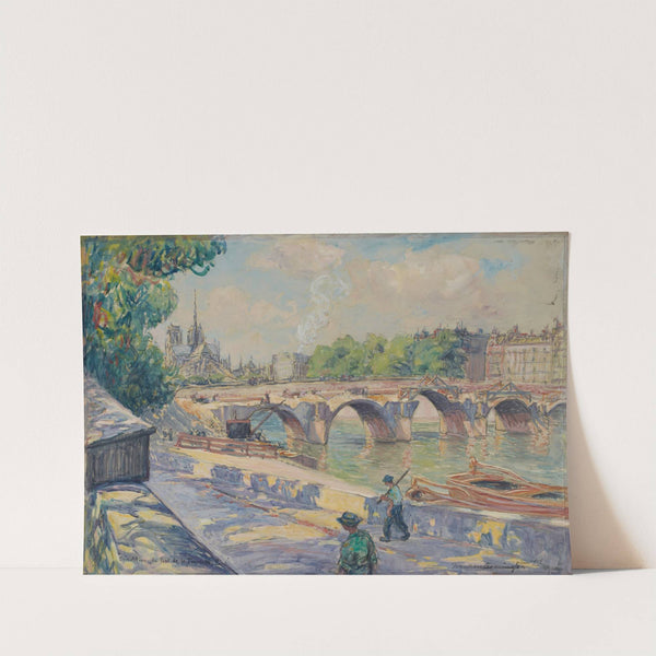 Démolition du pont de la Tournelle by Frank Milton Armington