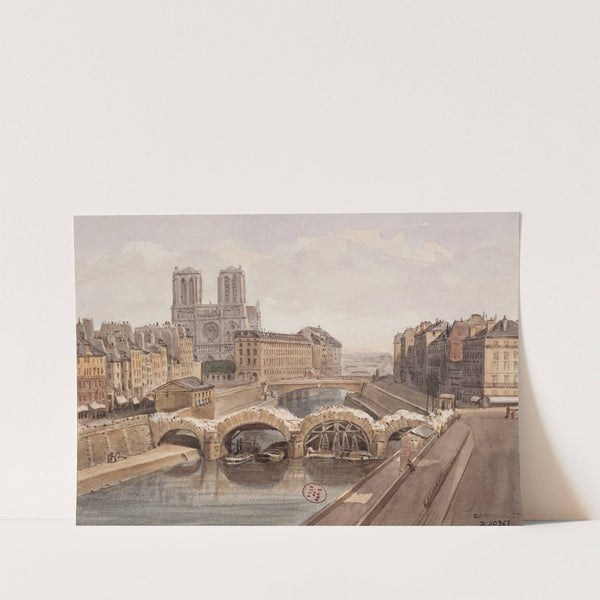 Démolition du Pont Saint Michel. by Auguste-Sébastien Bénard