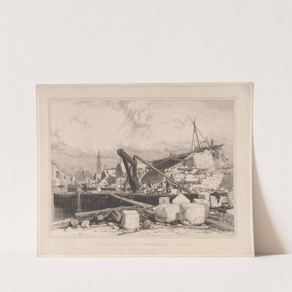 Demolition of Old London Bridge (1832) by Edward William Cooke