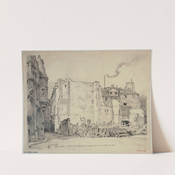 Démolitions de vieilles maisons en face de l'hôtel de Sens by Ferdinand Boberg