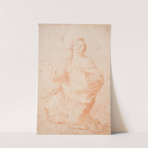 Den hellige Agnes knælende by Hendrik Krock