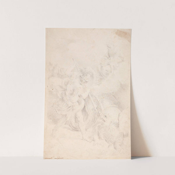 Den hellige Georg kæmper med dragen by Hendrik Krock