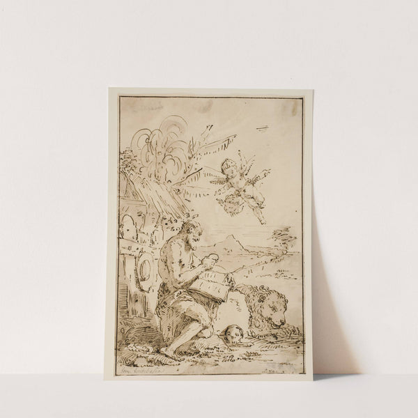 Den hellige Hieronymus i ørkenen by Francesco Fontebasso