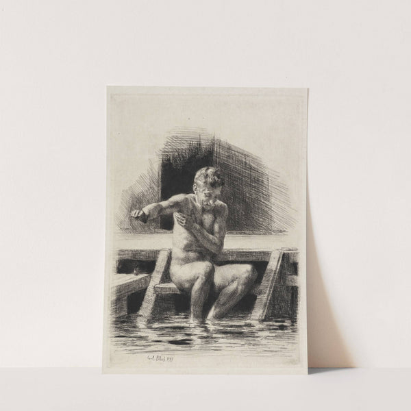 Den store badende mand by Carl Bloch