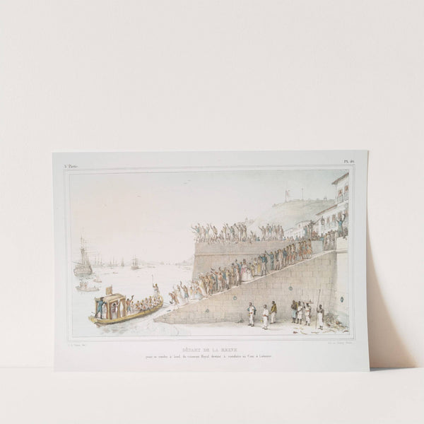 Départ de la reine pour se rendre à bord du vaisseau Royal destiné à conduire au Court à Lisbonne. (1834 - 1839) by Jean Baptiste Debret