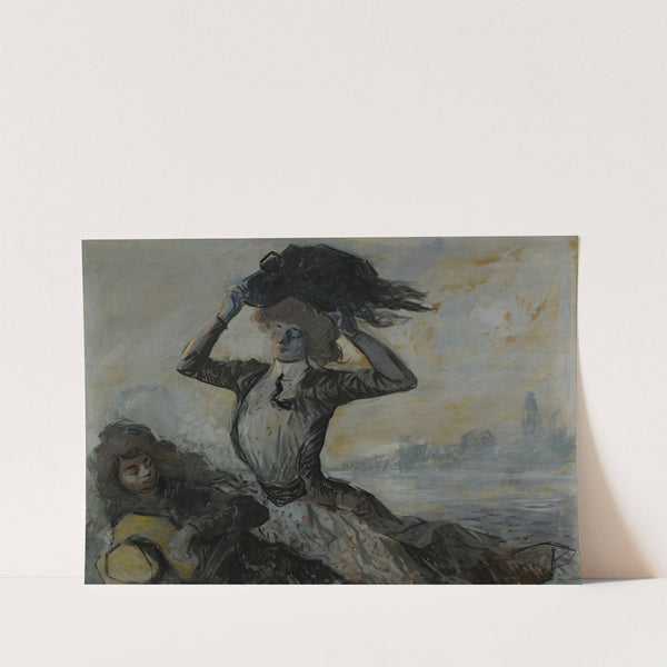 Départ, le coup de vent (1900) by Jean-Louis Forain