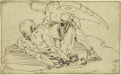Der an den Felsen geschmiedete Prometheus mit dem Adler