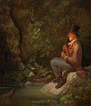 Der Angler am Waldbach