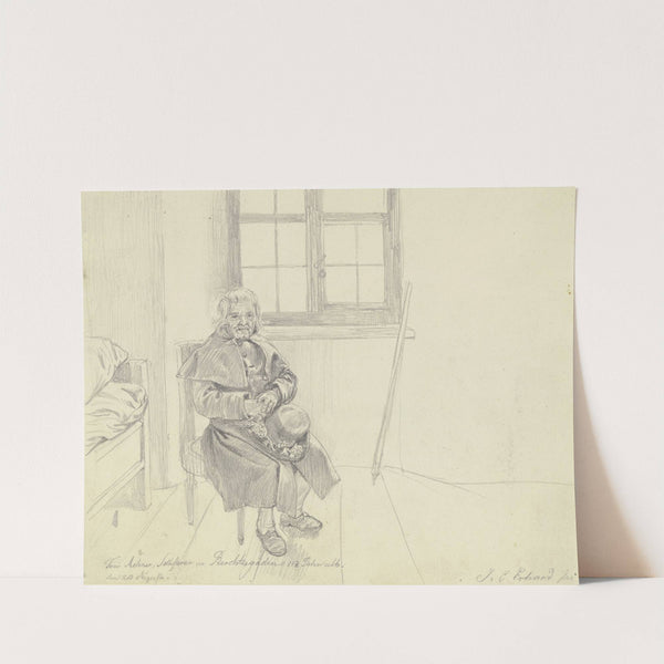 Der Berchtesgadener Hausierer Toni Adner im Alter von 113 Jahren in seinem Zimmer by Johann Christoph Erhard