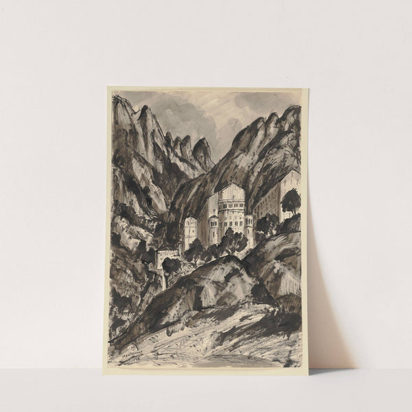 Der Berg Montserrat mit dem Benediktinerkloster Santa Maria de Montserrat by Hermann Lismann