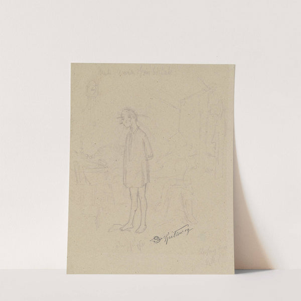 Der Dichter im Hemd an seinem Schreibpult by Carl Spitzweg