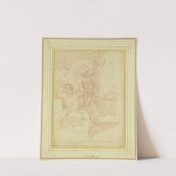 Der Engel erscheint dem Heiligen Joseph, um ihn zur Flucht nach Ägypten zu bewegen by Simone Cantarini