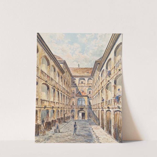 Der erste Hof der Salzgries-Kaserne in Wien by Emil Hütter