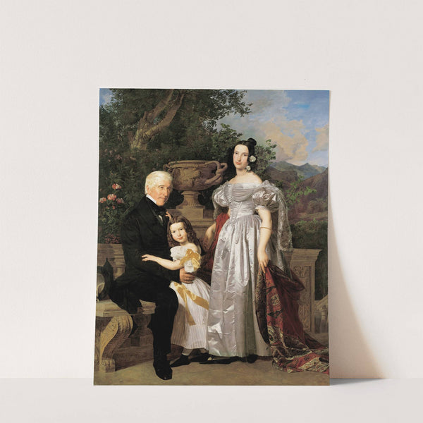 Der fürstlich Esterházy’sche Rat Mathias Kerzmann mit seiner zweiten Gattin Maria Helena, geb. Mikolischütz, und Tochter Maria (1835) by Ferdinand Georg Waldmüller