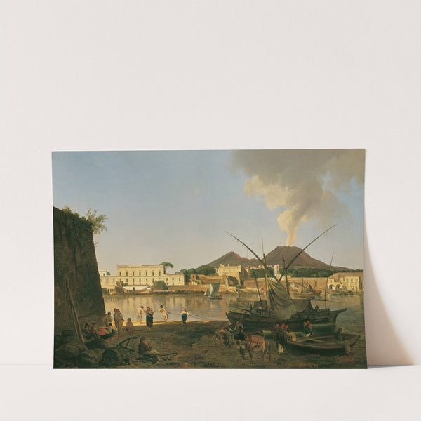 Der Hafen Granatella bei Portici mit dem Vesuv im Hintergrund (1819) by Joseph Rebell