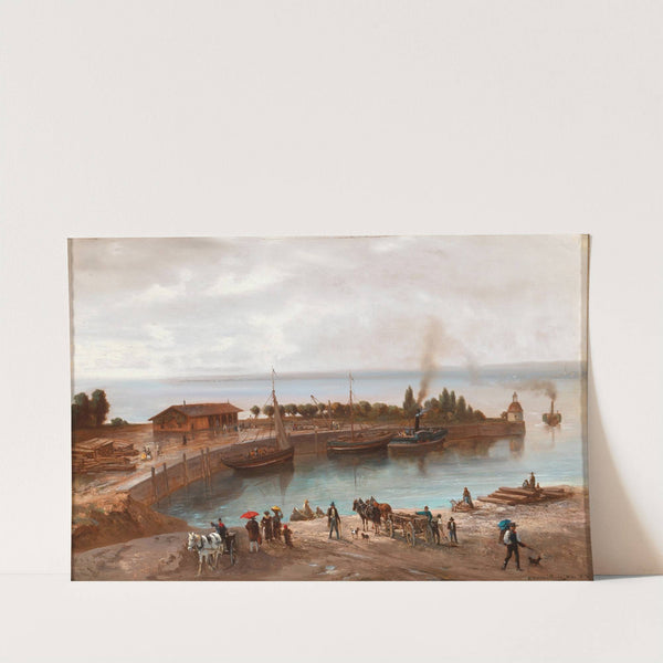 Der Hafen von Bregenz. Regenstimmung by Adolf Obermüllner