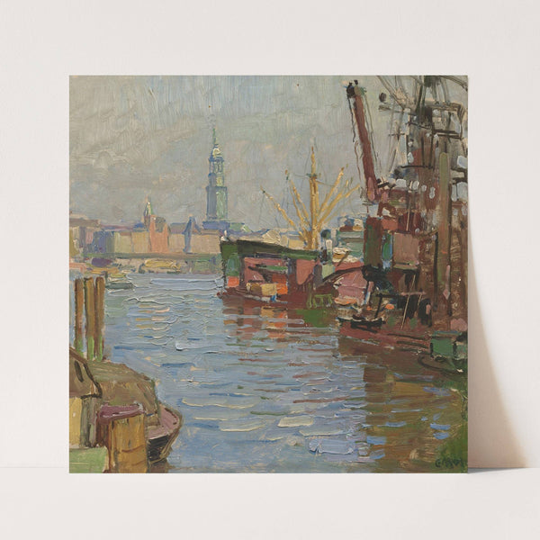 Der Hamburger Hafen (circa 1924) by Carl Moll