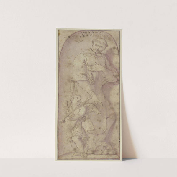 Der Heilige Crispinus mit einem Engel in einer Nische by Ludovico Carracci