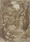Der Heilige Franziskus empfängt im Beisein Bruder Leos von Assisi die Wundmale