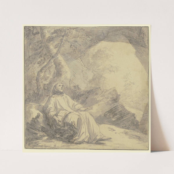 Der Heilige Franziskus in der Höhle by Laurent de la Hyre