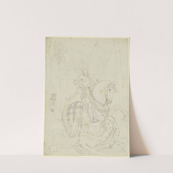 Der Heilige Georg, den Drachen tötend by Franz Pforr