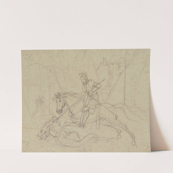 Der Heilige Georg, den Drachen tötend by Franz Pforr