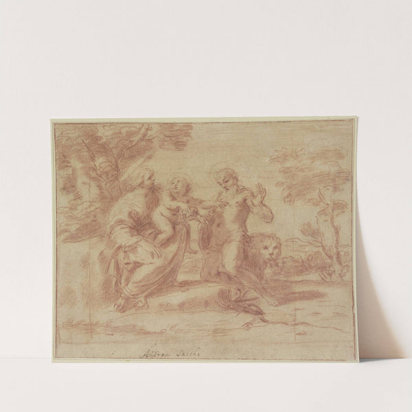 Der Heilige Hieronymus erblickt die Madonna mit dem Jesuskind by Andrea Sacchi