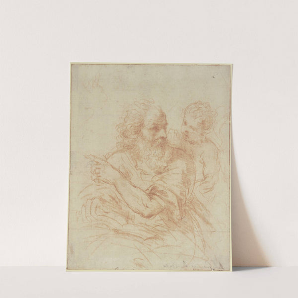Der Heilige Hieronymus mit einem Engel by Guercino