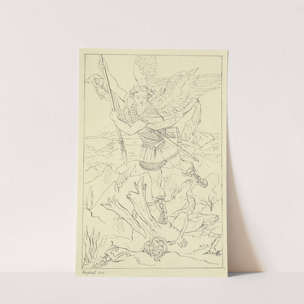 Der heilige Michael, den Teufel niederwerfend by Franz Pforr