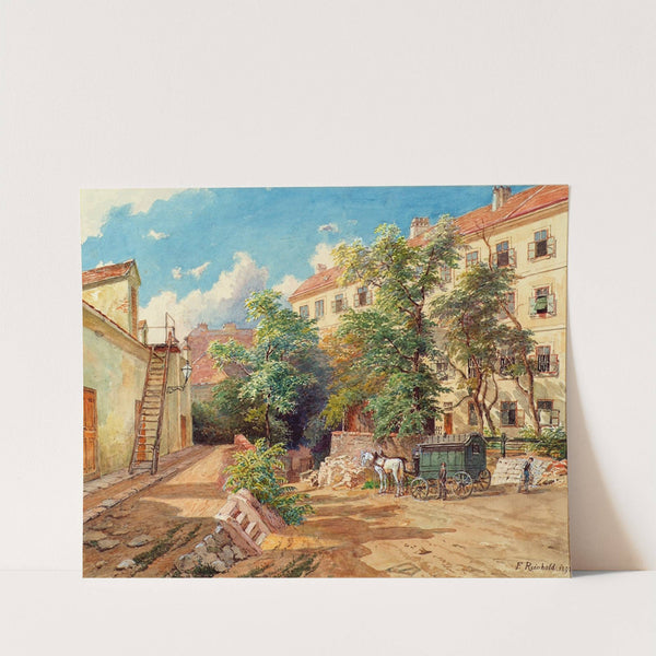 Der Hof des Polizei-Gefangenenhauses in der Theobaldgasse in Wien by Franz Reinhold