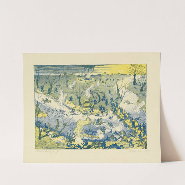 Der Kampf jenseits des Flusses (1917) by Oskar Laske