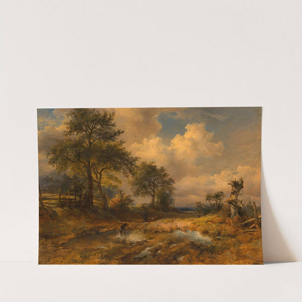 Der Karrenweg (Heimkehrender Jäger) (1844) by Friedrich August Matthias Gauermann