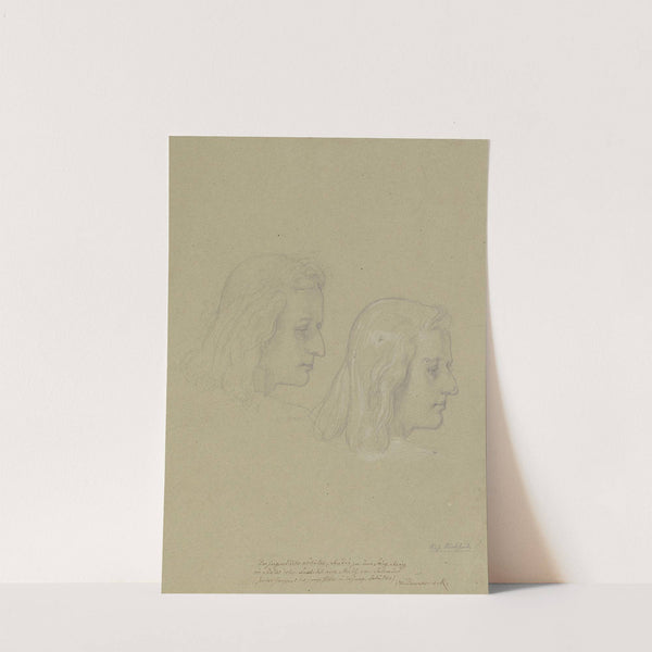 Der Kopf des jugendlichen Schiller, im Profil nach rechts, zweimal nebeneinander by Moritz von Schwind