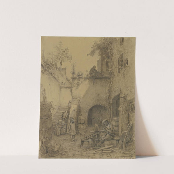 Der Küfer auf der Schnitzelbank by Jakob Fürchtegott Dielmann