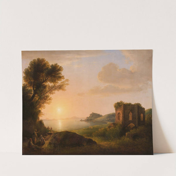 Der Meerbusen von Baiae bei Sonnenuntergang by Lorenz Adolf Schönberger