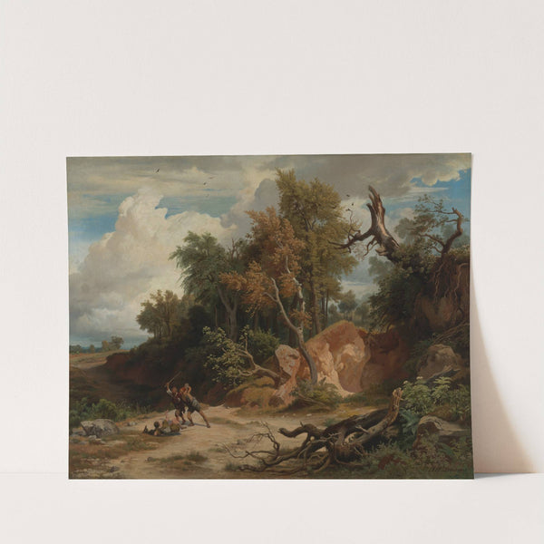 Der Mittag, Der Überfall auf den Wanderer by Johann Wilhelm Schirmer