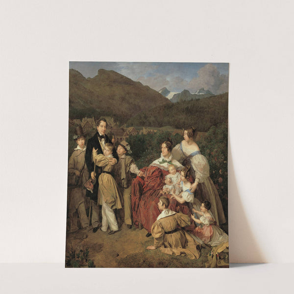 Der Notar Dr. Josef August Eltz mit seiner Gattin Caroline, geb. Schaumburg, und den acht Kindern in Ischl (1835) by Ferdinand Georg Waldmüller