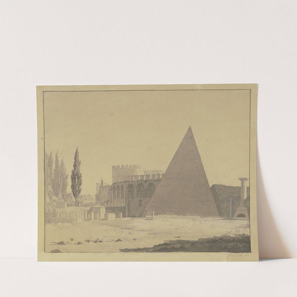 Der protestantische Friedhof bei der Cestiuspyramide in Rom by Heinrich Hübsch