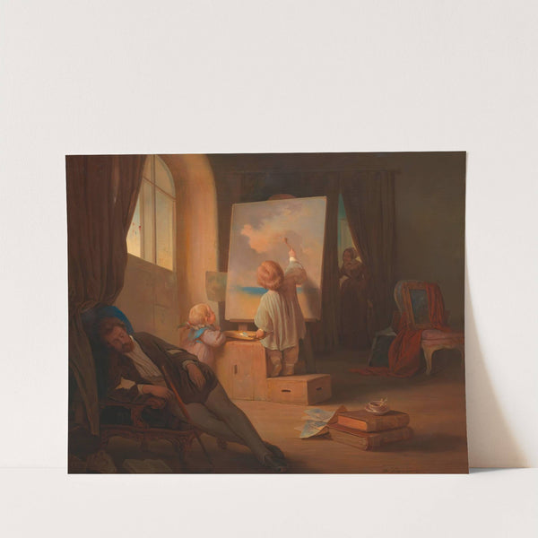 Der schlafende Maler by Josef Danhauser