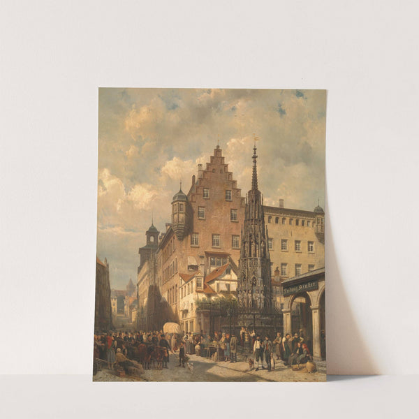 ‘Der Schöne Brunnen’ in Nuremberg (1876) by Cornelis Springer